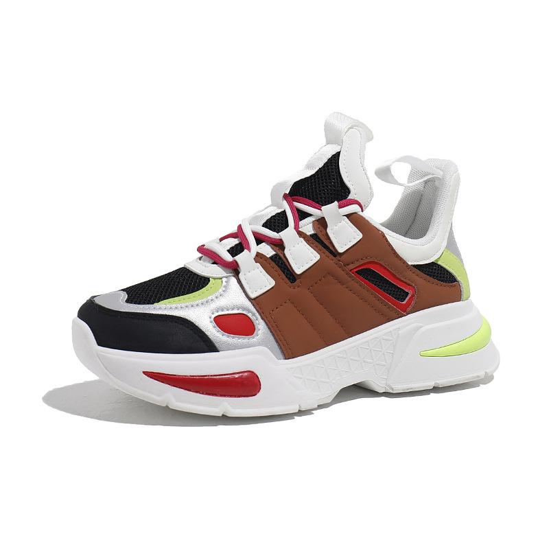 New Color Block Dad Shoes Women Chunky Platform Sneakers Fashion Casual Height Increasing Shoes