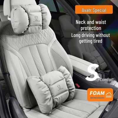 Avatr 07 Car Headrest & Lumbar Support Pillow - White Universal