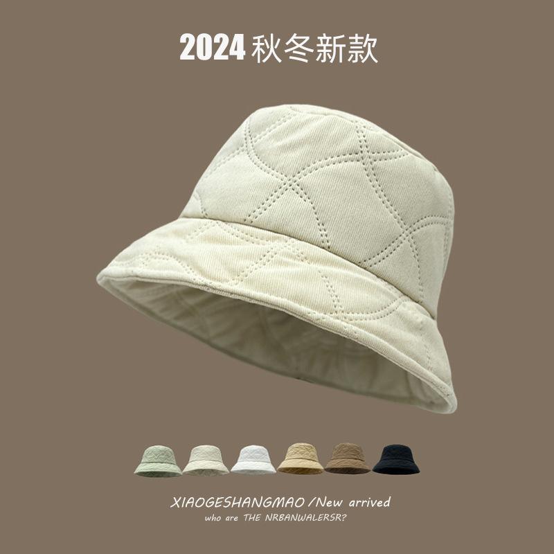 Autumn and winter hat women's new solid color bucket hat spring and autumn plain face small bucket hat versatile basin hat