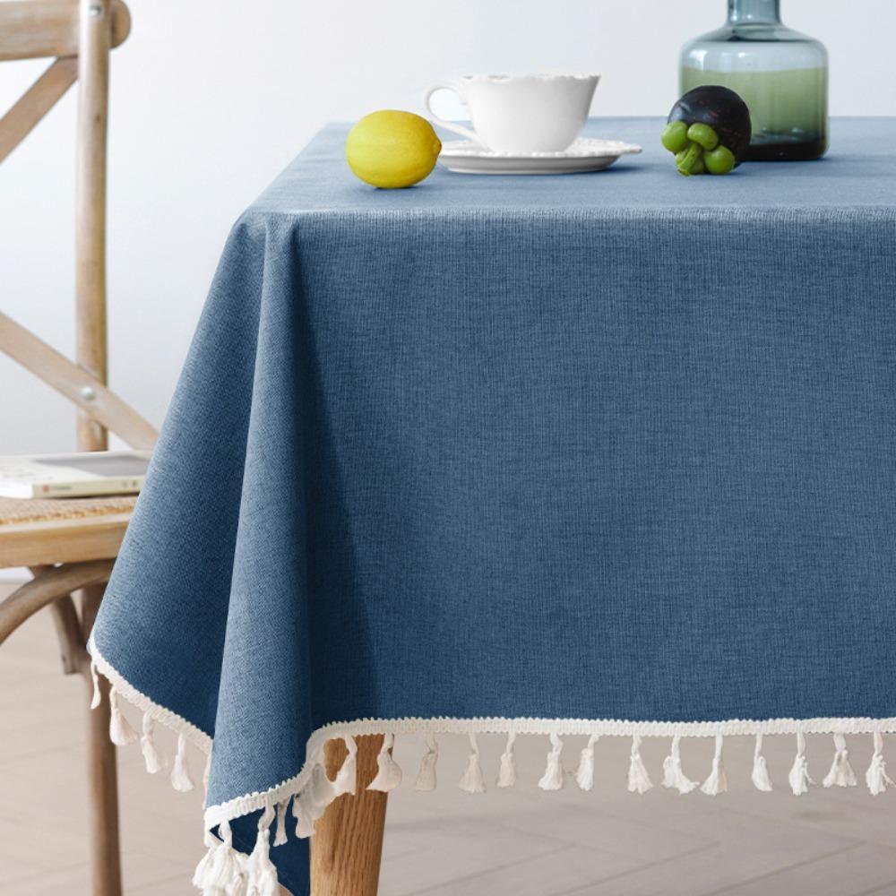 Rectangular Rural Style Textured Tablecloth Oil-proof Table Decoration Table Cover  Dining Table