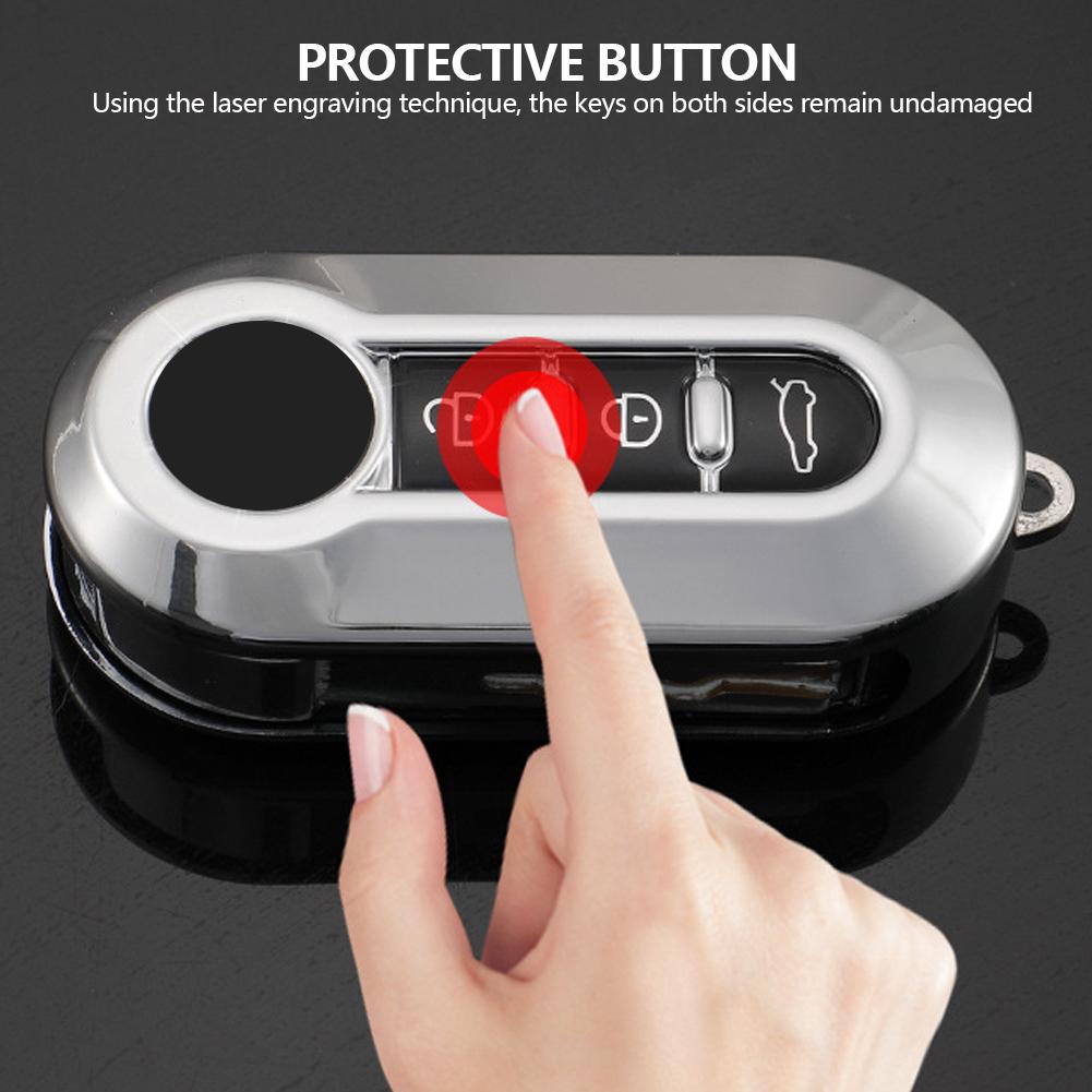 Car Flip Key Case Cover TPU Auto Key Shell Fob 3 Buttons for Fiat Ducato 500 500L Panda Grande Punto Lancia Musa Accessories