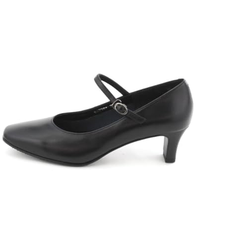 Himiko 5cm Heel Square Toe Strap Pumps/600004 Black 230