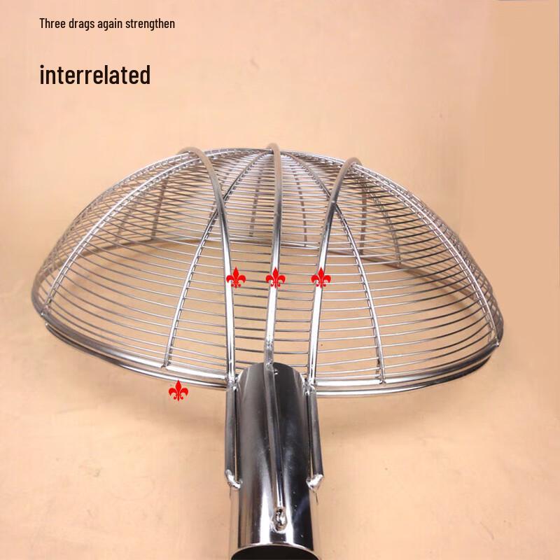 Huihuang Large Stainless Steel Fryer Skimmer with 1.3m Wooden Handle