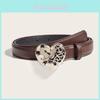 Metall Herz Knopf Gürtel für Damen Lässige Jeans Mode Accessoire