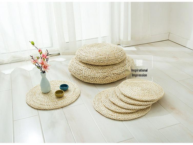 Summer Straw Tatami Meditation Cushion – Thickened Zen Rattan Weave Mat