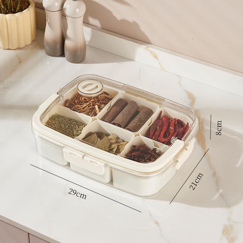 Octagonal Spice Storage Jar with Lid - Food-Grade Plastic, Compartmentalized for Home Use