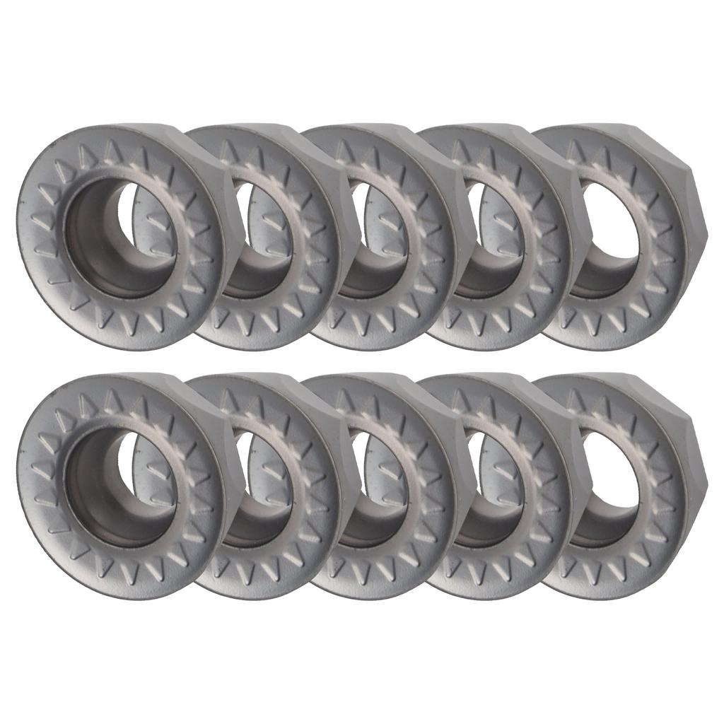 10Pcs Turning Insert Carbide Round Blade Lathe Cutter Milling CNC Cutting Tool Set Kit(RPMT1204MOEJS )