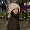 Korean Style Face Showing Small Plush Knitted Hat for Women In Autumn and Winter New Thickened Warm Ear Protection Woolen Hat Big Head Basin Hat