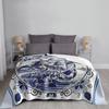 DUTCH BLUE DELFT: Vintage Windmill Print Throw Blanket for Babies Heavy For Baby Vintage Blankets
