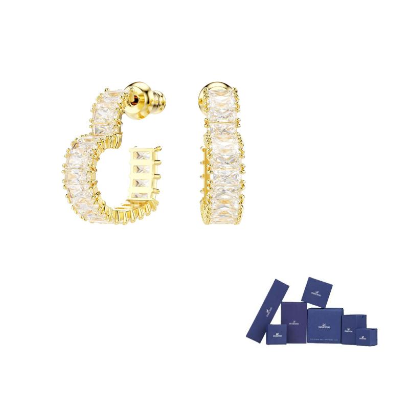 Swarovski Matrix heart-shaped earrings F-Original brand box золотистый
