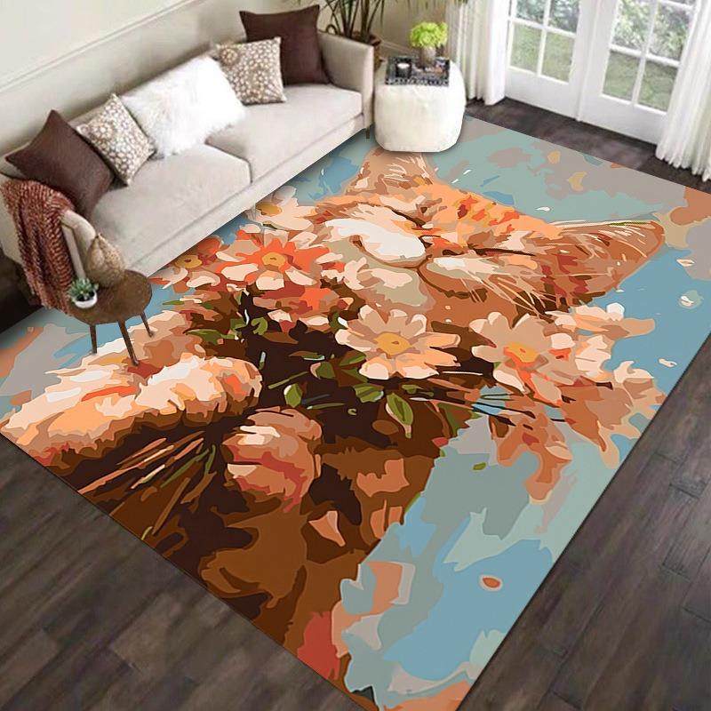 Skeleton and Animals Print Carpet for Home Living Room Bedroom Sofa Doormat Decor Large Area Rug Non-slip Floor Mat Fashionable