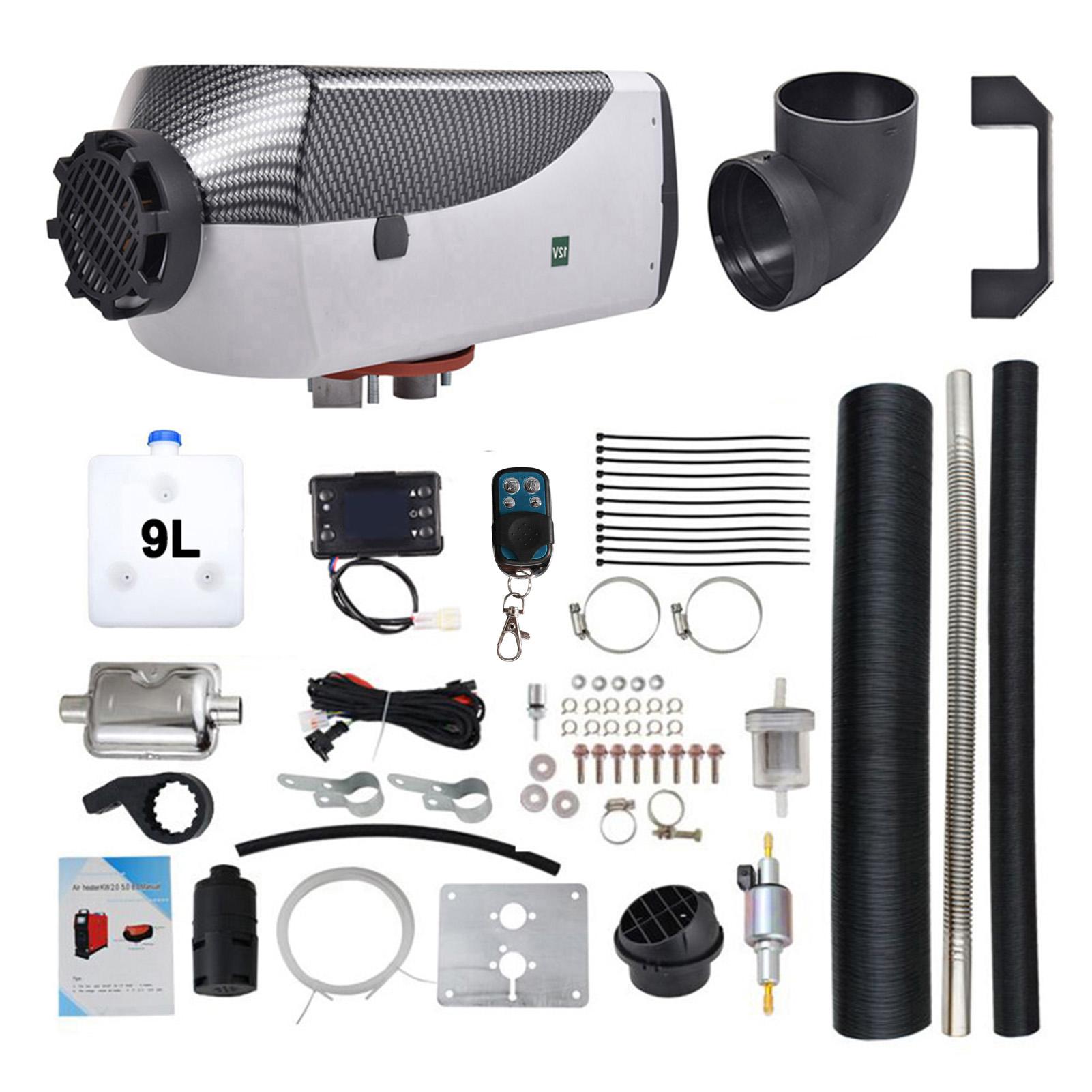 

Автомобильный дополнительный обогреватель 5 кВт/8 кВт 12 В/24 В Воздушный обогреватель Парковочный воздушный обогреватель на топливном масле Дистанционное управление Зажигание Медный обогреватель