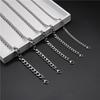 Classic Men Necklace Width 3 To 7 MM Stainless Steel Long Necklace For Men Women Chain Jewelry