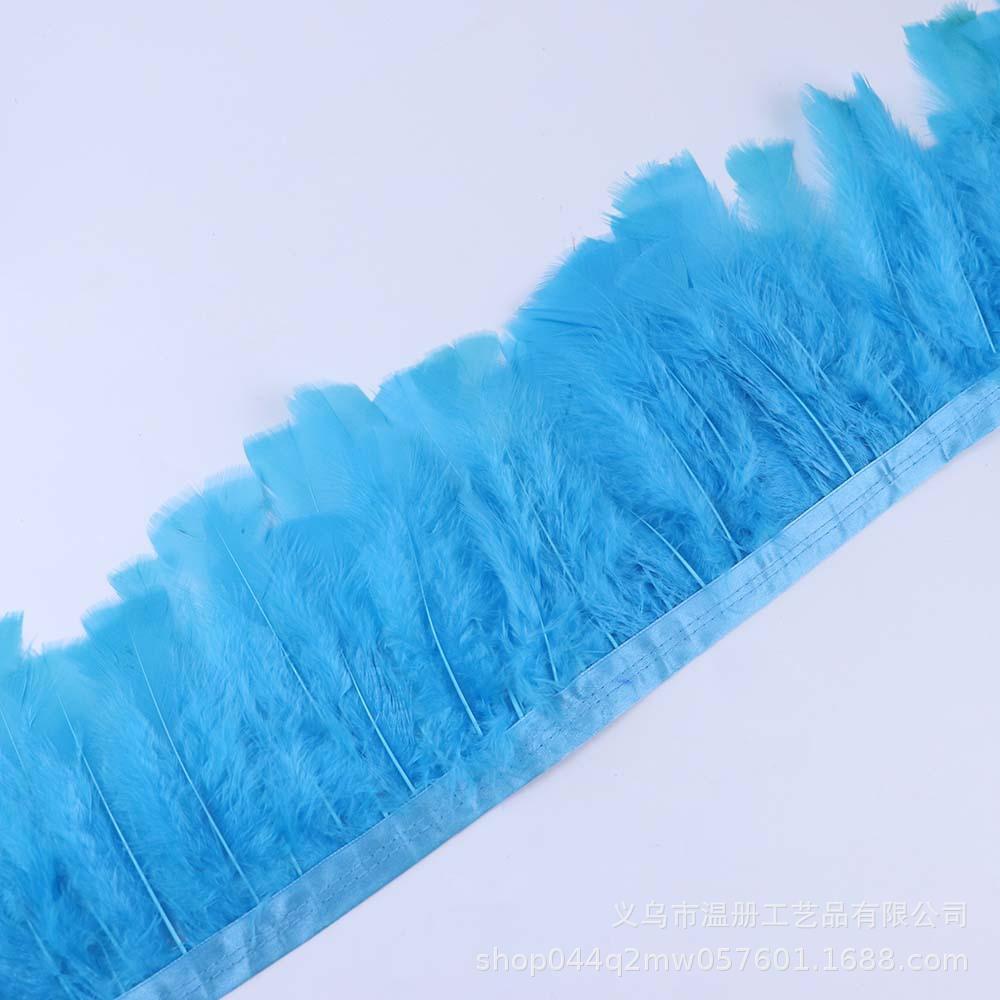 Feather 10-15Cm Large Flat Cloth Edge Stage Clothing Material Turkey Feather Cloth Belt Car Doll Diy Decoration
