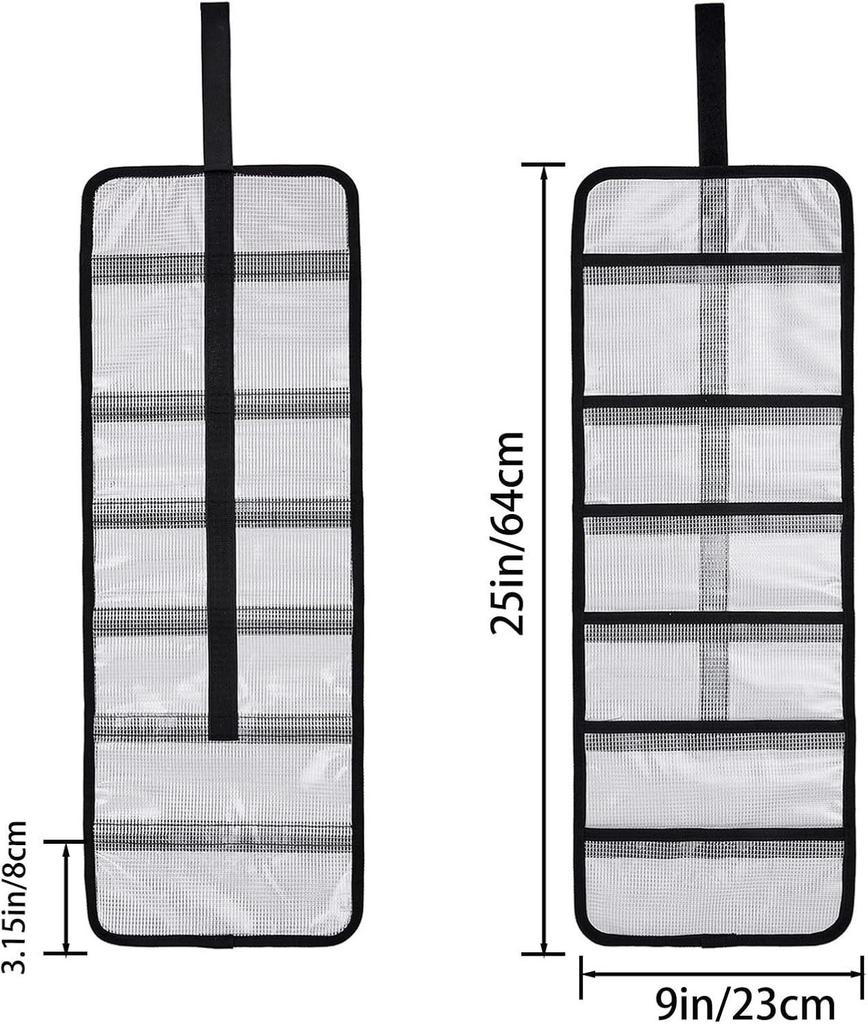 Transparent PVC Roll-up Fishing Lure Bag, 6 Pockets, Large Capacity, Foldable Storage Cover