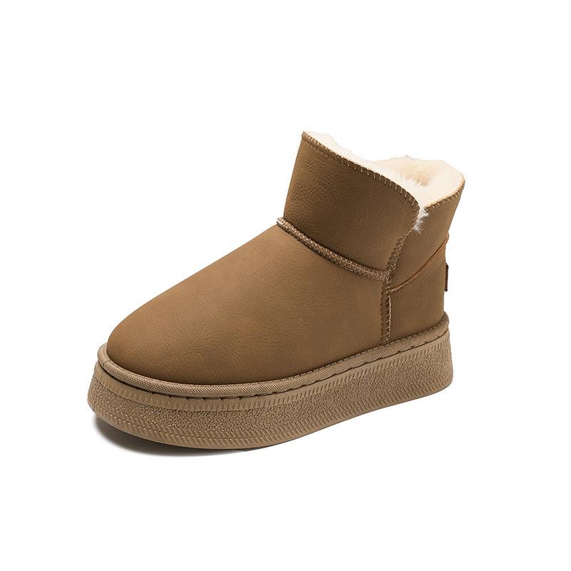 Жіночі зимові чоботи на товстій підошві, нові, зимові, оксамитові, теплі, черевики-хлібці, з короткою халявою, що потовщують, бавовняні чоботи