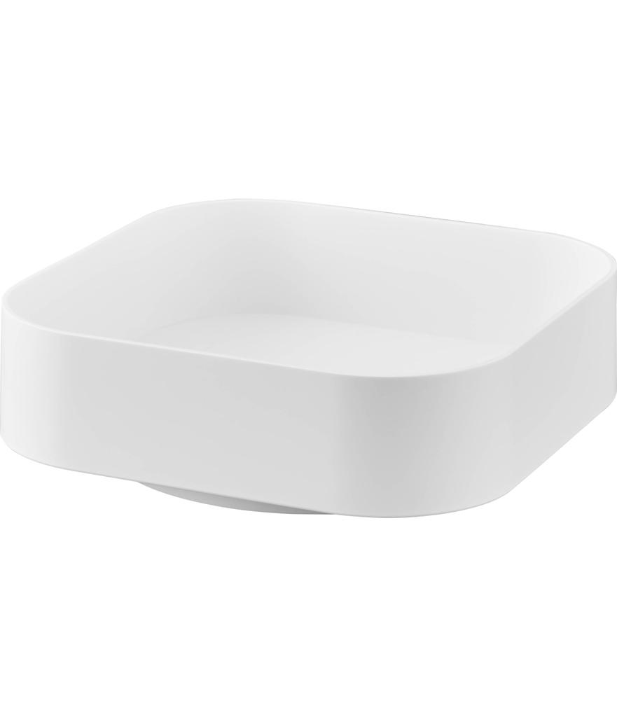 Yamazaki Tower Rotating Storage W20 x D20 x Spice Seasoning Tabletop Product 2198 Rack, Square, White, Approx. H6.3cm, Rack, Rack, Tray, Rack, Number