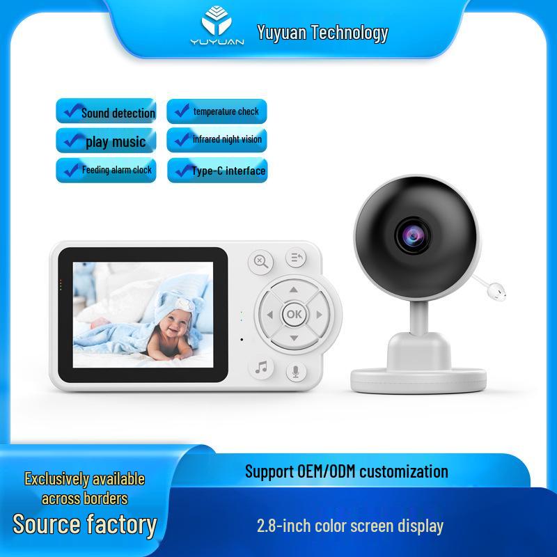 

2.8-Inch Smart Baby Monitor: Video Surveillance with Cry Detection and Feeding Alarm EU Plug