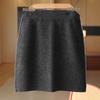 Women's High Waist Pure Wool Cashmere Knitted Skirt - Sexy, Slim Fit for Autumn/Winter