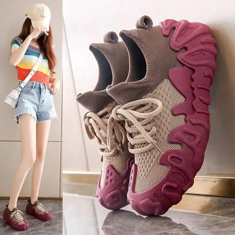 Fashion Round Foot Big Sole Small Size Heel Shoes Woman 33 Oxford Platform Women Boots Height Woman Shoes Sneakers Sports Overseas