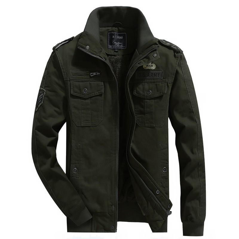 Mens Winter Warm Thickened Cotton Jacket Stand Collar Loose Fit Casual Outerwear
