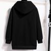 Plus Size Women's Hooded Sweatshirt - Autumn/Winter, Loose Fit, Long Sleeve, Trendy Letter Design, No-Pile American Style.