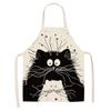 Nordic Cat Linen-Like Sleeveless Kitchen Apron