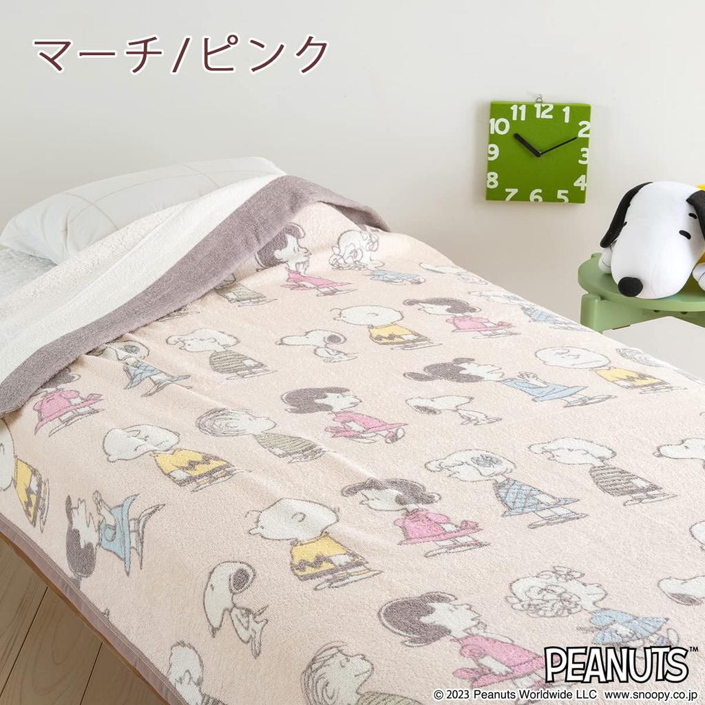 Nishikawa Snoopy Baumwoll-Einzelhandtuch Hergestellt in Einzel 100% Decke, Sommer, Japan, Feuchtigkeitsabsorbierend, 6216, März/Rosa [100],