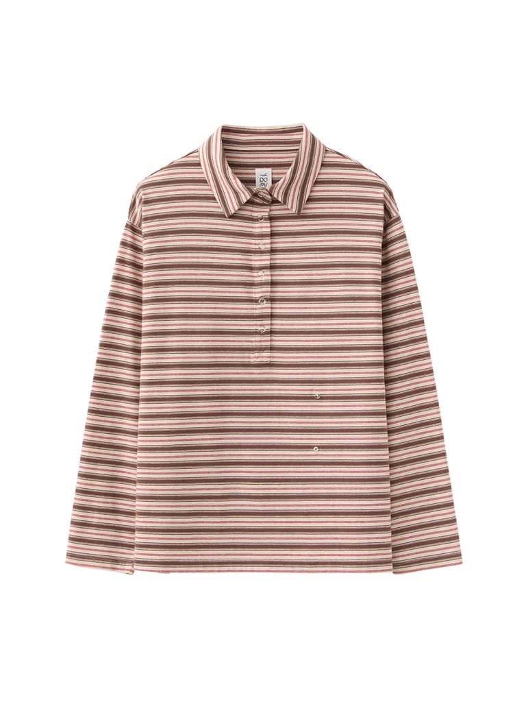 POEV Striped Button Collar Shirt [3 Colors]