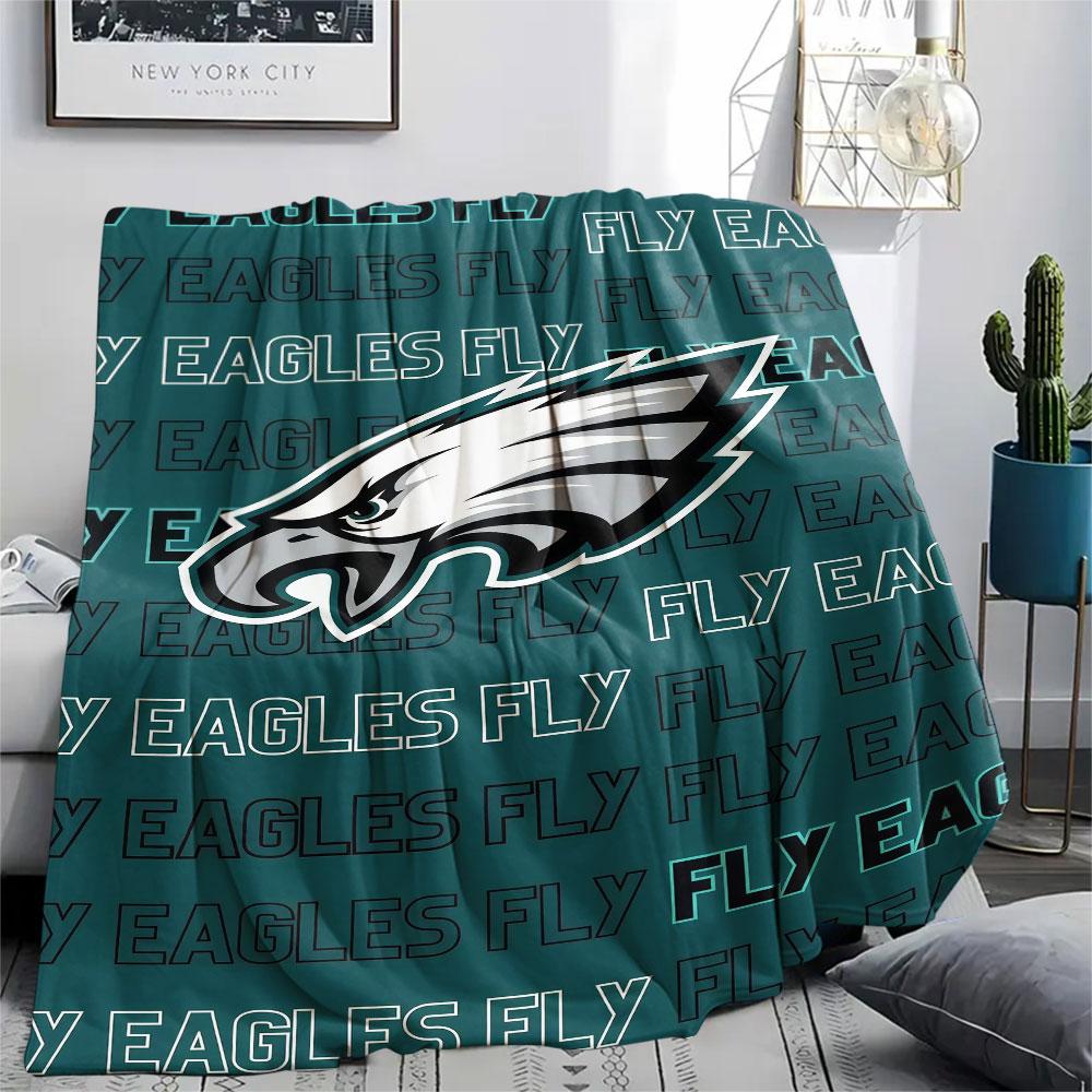 Eagles Printed Flannel Blanket, soft throw for bedroom sofa, washable, fan merchandise, great gift.