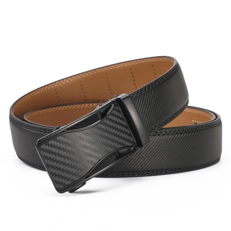 Men'S Real Cowhide Alloy Automatic Buckle Belt Wind Casual Belt