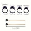 6-piece Singing Bowl Accessory Set: 1 Pair of Birch Drumsticks, 4 Finger Sleeves. Singing Bowl Drumsticks with Steel Tongues