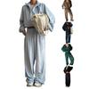 Two Piece Tracksuit Set for Women Cropped Zip Up Sweatshirt And Wide Leg Sweatpants Sets Spring Casual Sweatsuit Lounge Set