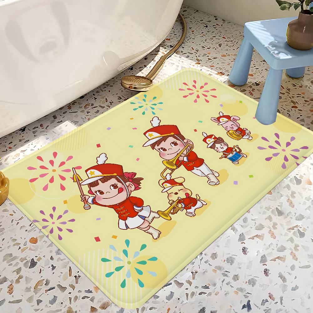 CUTE M-Milky P-Peko-chan Kitchen Mat Nordic Style Bedroom Living Room Doormat Home Balcony Anti-Slip Welcome Rug
