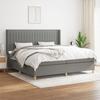 3132178 vidaXL Divan Bed with Mattress Dark Grey 200x200cm Fabric