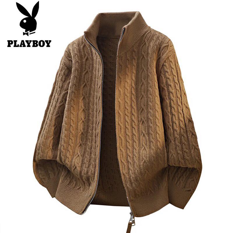 Playboy Old Money Cable Knit Cardigan Sweater 2XL
