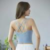 Women's Cross-cut Hollow Beauty Back Tube Top Strap Bottoming Shirt Fitness Bra Wear Yoga Vest Without Steel Ring Student Underwear Push Up Bra Top