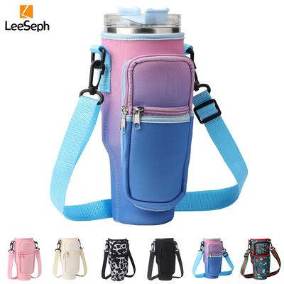 Sac pour bouteille d'eau avec poche pour téléphone pour gobelet Stanley 40 oz, avec bandoulière réglable, pour la marche, le vélo, les voyages et le camping