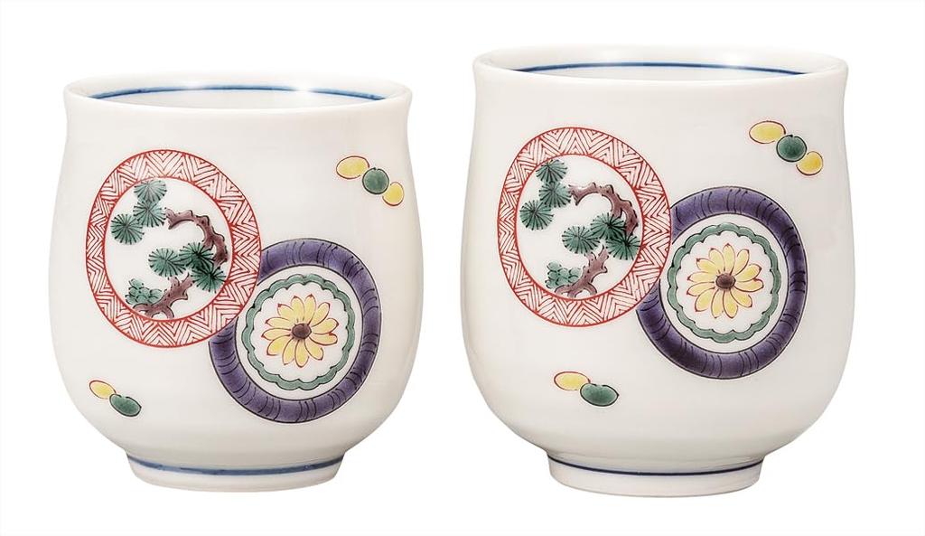 Nakamaru "Kutani Ware" Set of Teacups - Round Design K9-792