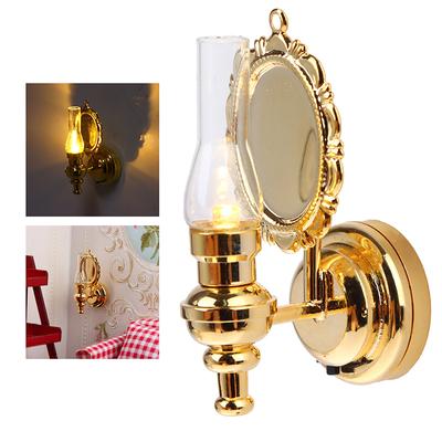 1:12 Domeček pro panenky Mini nástěnná lampa Led lampa Nástěnné světlo Stolní lampa W/Switch Home Decor