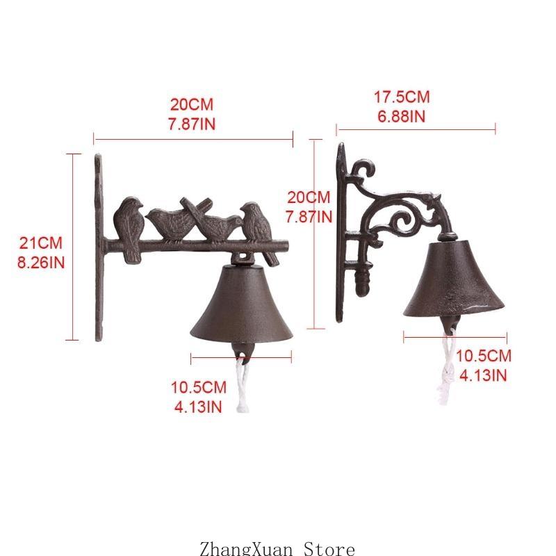Outdoor Retro Doorbell Home Heavy Duty Metal (Vine / Four Bird 3XUF