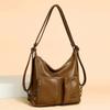 Women's Multi-Compartment Zipper Tote Bag PU Shoulder Bag