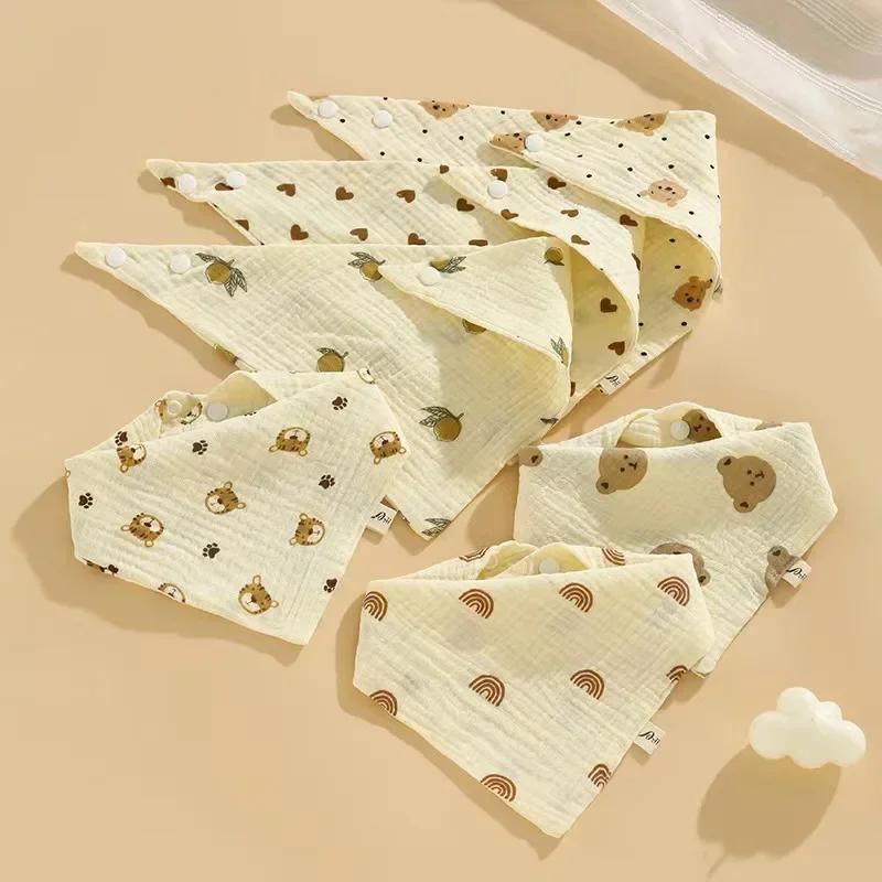 New Baby Cotton Soft Soothe Appease Square Towels Infant Color Matching Bandana Handkerchief Muslin Burp Cloths Feeding Bibs