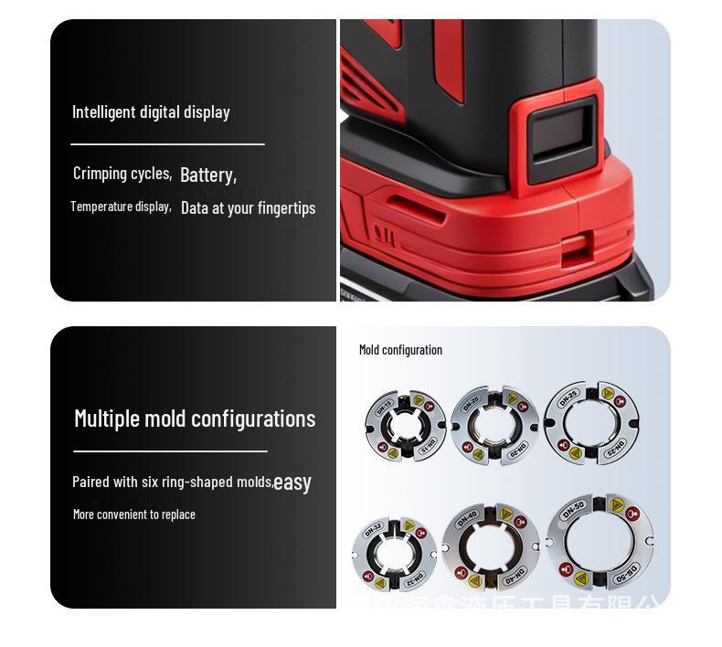 Brushless Hydraulic Crimping Pliers for Thin-Walled Stainless Steel Pipes with Quick Mold Change