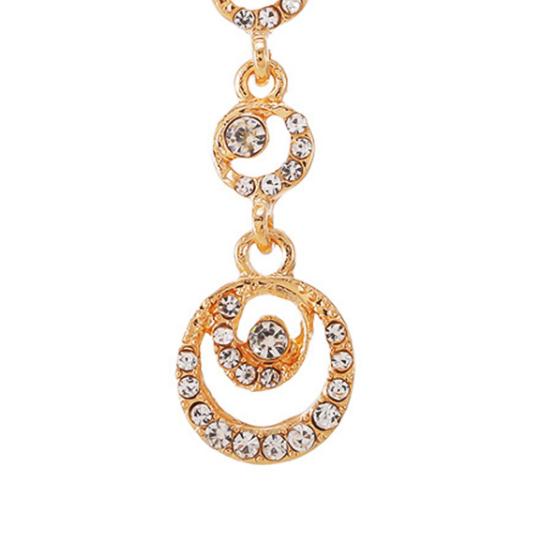 Stud Earrings Circle Dangle Dazzling Rhinestone Women Long Drop Ear Studs Jewelry for Wedding