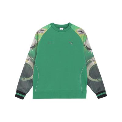 Puma Felpa Casual Girocollo a Maniche Lunghe con Stampa Motivo Collaborazione X Sorayama Felpa Uomo Verde 626533-17