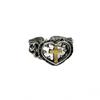 Jun'an Adjustable Heart-Shaped Gold Cross Ring