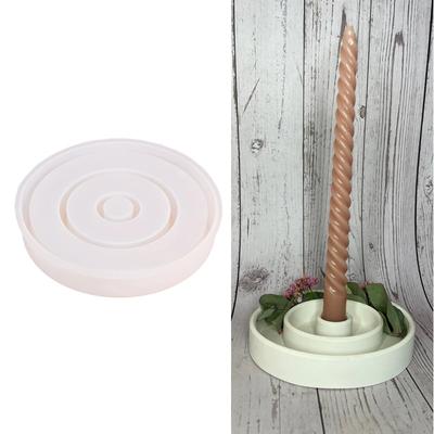 Kreis Beton Kerzenhalter Tablett Form Gips Lippenstift Aufbewahrungsbox Form Silikonharz Herstellungsformen