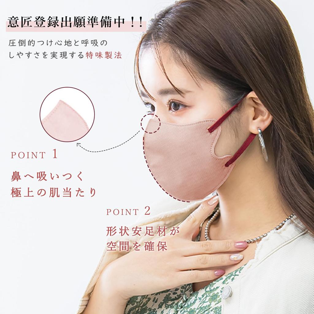 Ichiki Ryohin 3D Masks Moisture for Masks x 6 Nonwoven 3D Small Face Masks Invoice Suitable for Sensitive Soft Ear Straps with Matching Comfortable