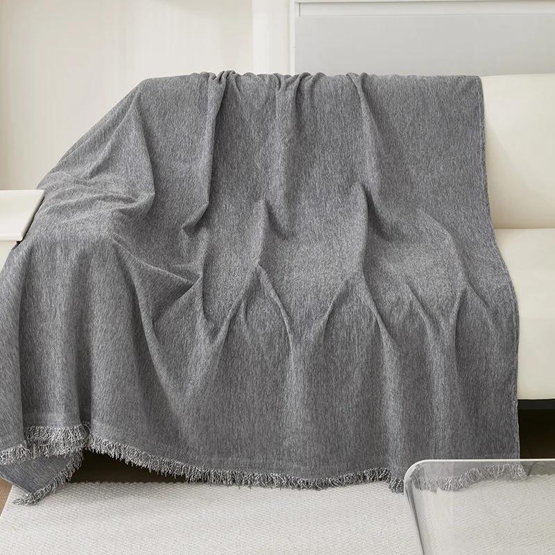 Solid Color Waterproof Sofa Towel Chenille Four Seasons Universal Sofa Cover All-inclusive Universal Simple Sofa Blanket